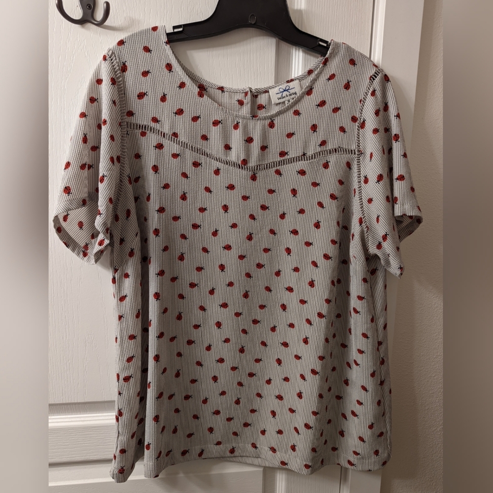 Vintage style Lady Bug Anthropologie Blouse